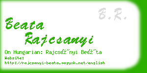 beata rajcsanyi business card